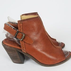 FRYE IZZY BOOTIES COGNAC SZ 9 B LEATHER